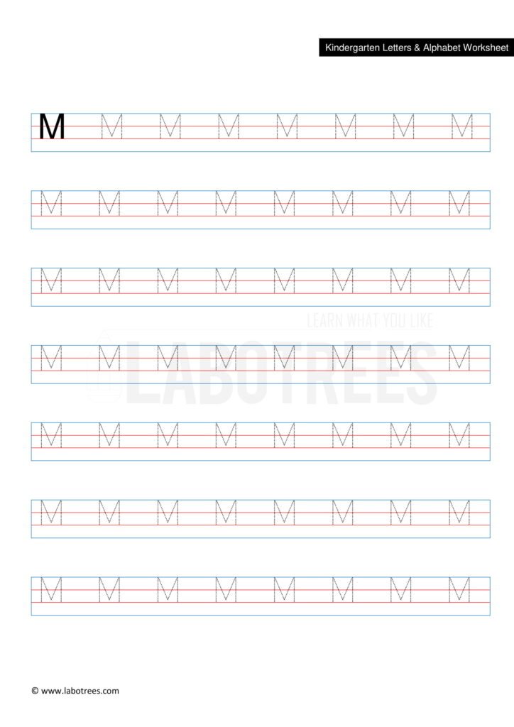 Worksheet of Letter M (Uppercase) Free Download | Labotrees | Labotrees