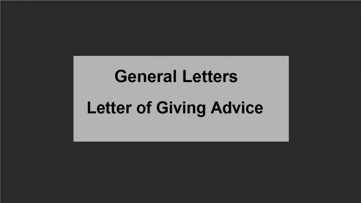 Letter of Giving Advice